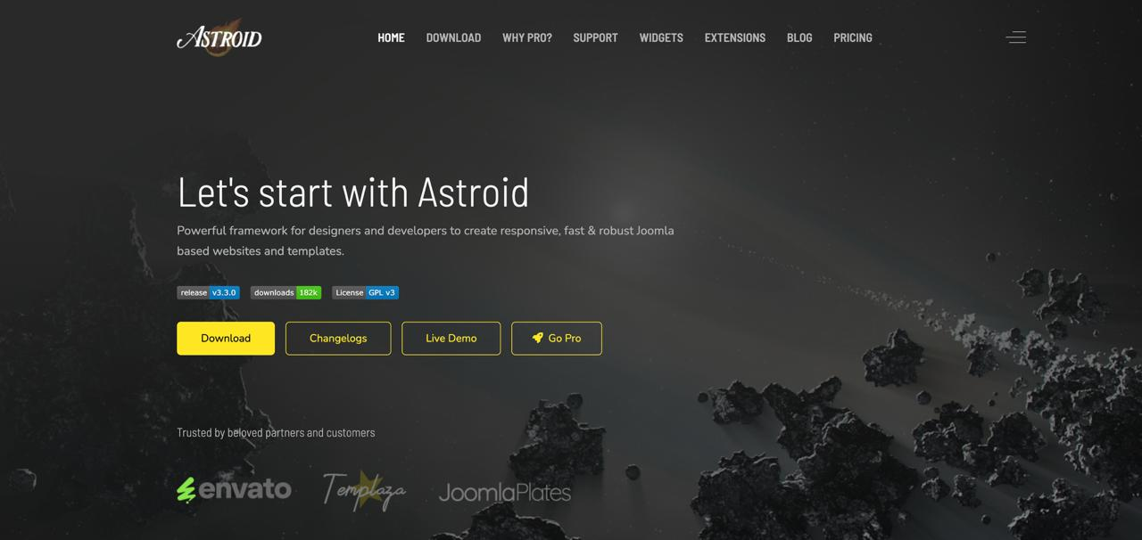 astroid joomla template screenshot