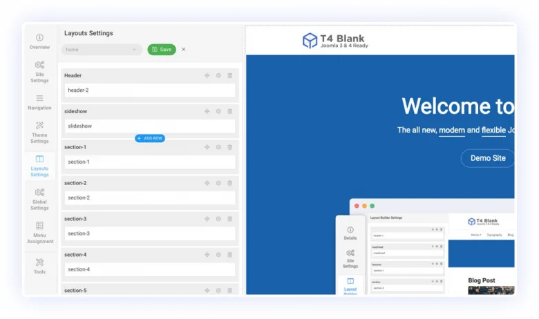 Шаблон T4 для Joomla