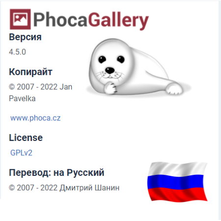 Russian language pack for Phoca Gallery