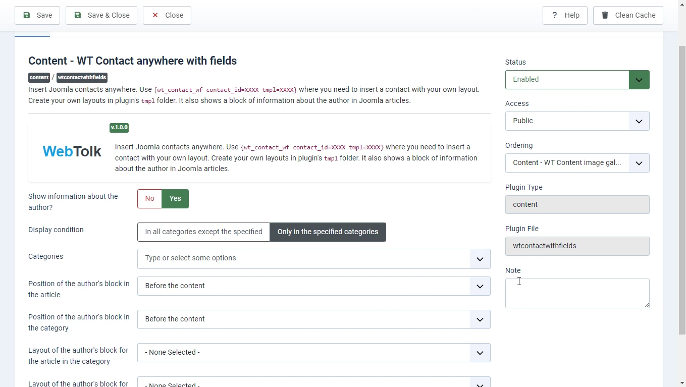 WT Contact anywhere with fields